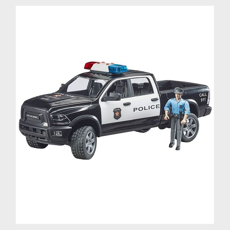 Bruder Bil - RAM 2500 Politibil m. Lys/Lyd og Politibetjent - 02