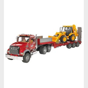 Bruder Lastbil - MACK Granite m. Trailer og JCB Gravko - 02813