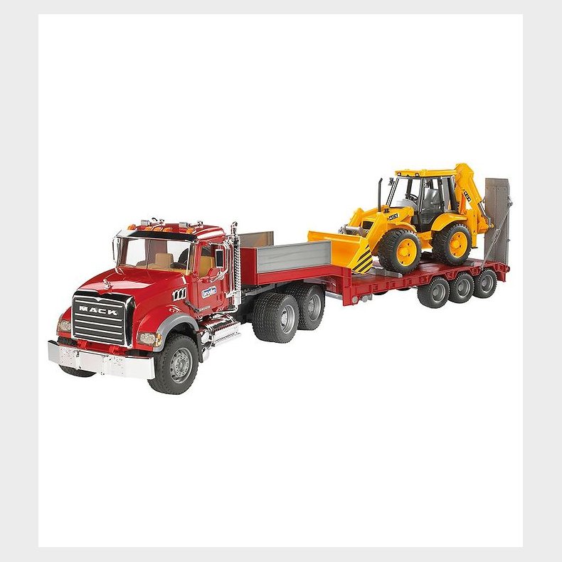 Bruder Lastbil - MACK Granite m. Trailer og JCB Gravko - 02813