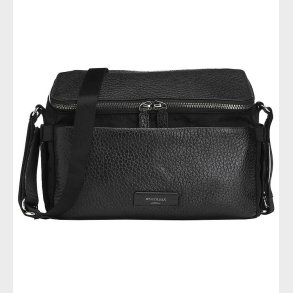 Storksak Barnevognstaske - Lder - Alyssa - Black/Gunmetal