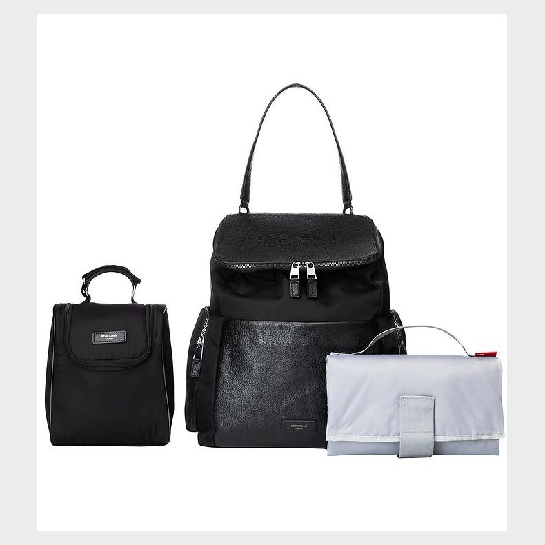 Storksak Pusletaske - Lder - Alyssa - Black/Gunmetal