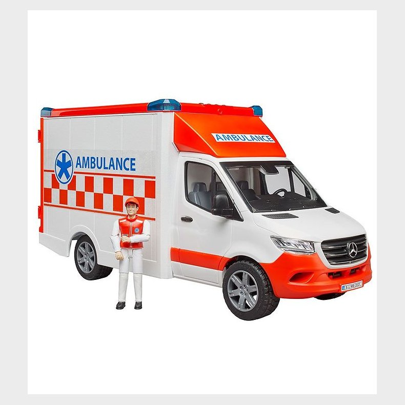 Bruder Bil - Sprinter Ambulance m. Lys/Lyd og Krer - 02676
