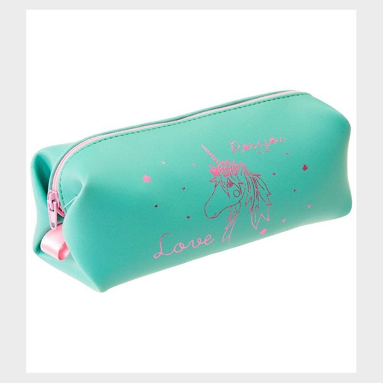 Rosajou Sminketaske - 19x9 cm - Grn m. Enhjrning