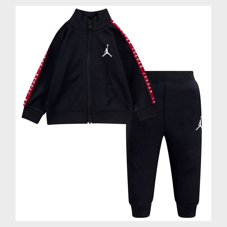 Jordan Trningsst - Cardigan/Sweatpants - Sort m. Rd