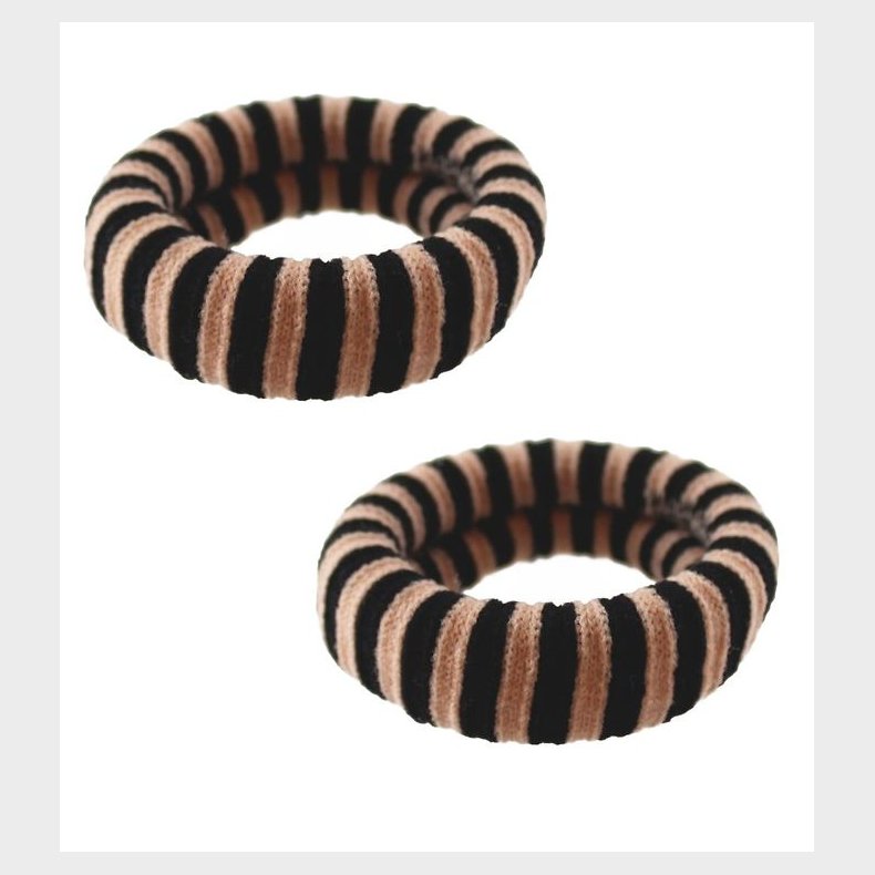 By Str Hrelastikker - 3-pak - Ea - Stribet Sort/Rosa