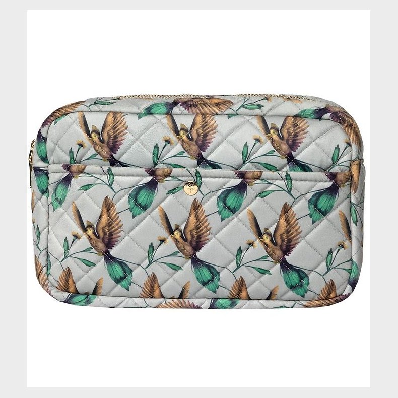 Fan Palm Toilettaske - Large - Quiltet - Natural Hummingbird