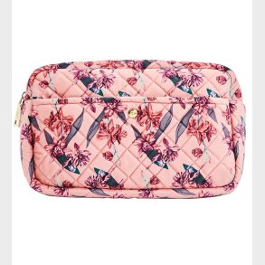Fan Palm Toilettaske - Large - Quiltet Velour - Flawless Rose
