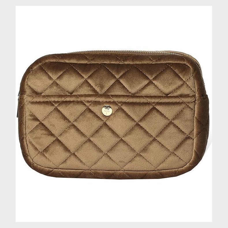 Fan Palm Toilettaske - Medium - Quiltet Velour - Hazel Nut