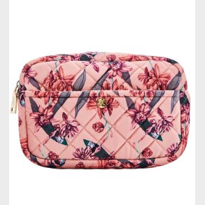 Fan Palm Toilettaske - Medium - Quiltet Velour - Flawless Rose