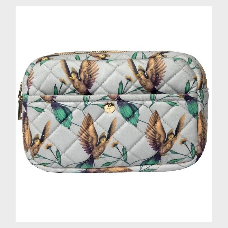 Fan Palm Toilettaske - Medium - Quiltet Velour - Natural Humming