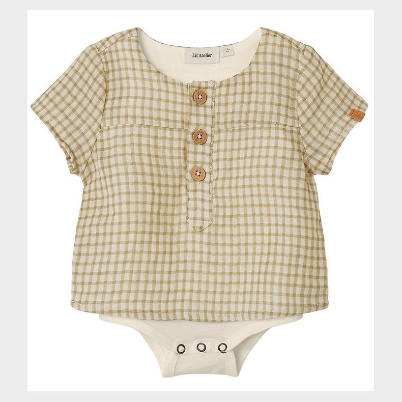Lil' Atelier Skjortebody k/ - NbmHanson - Sage m. Tern