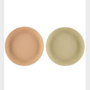 Cam Cam Tallerkener - Silikone - 2-pak - Flower - Coral Mix