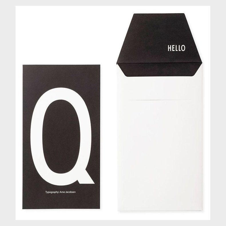 Design Letters Kort m. Konvolut - Sort m. Q