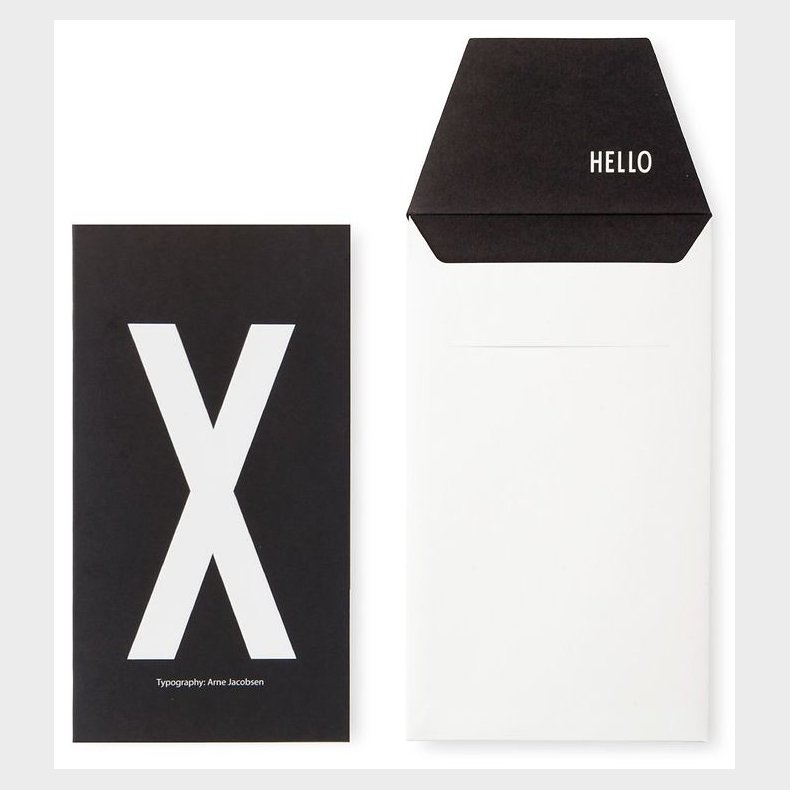 Design Letters Kort m. Konvolut - Sort m. X