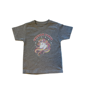 T-Shirt Med Sd Enhjrning  S/S, Oxford Grey - T-Shirt - Legekammeraten.dk