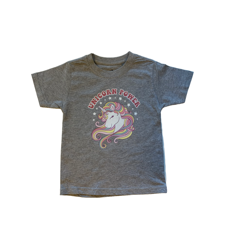 T-Shirt Med Sd Enhjrning  S/S, Oxford Grey - T-Shirt - Legekammeraten.dk