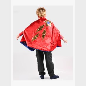 Den Goda Fen Vendbar Kappe med jenmaske 98-128 cm, Bl/Rd