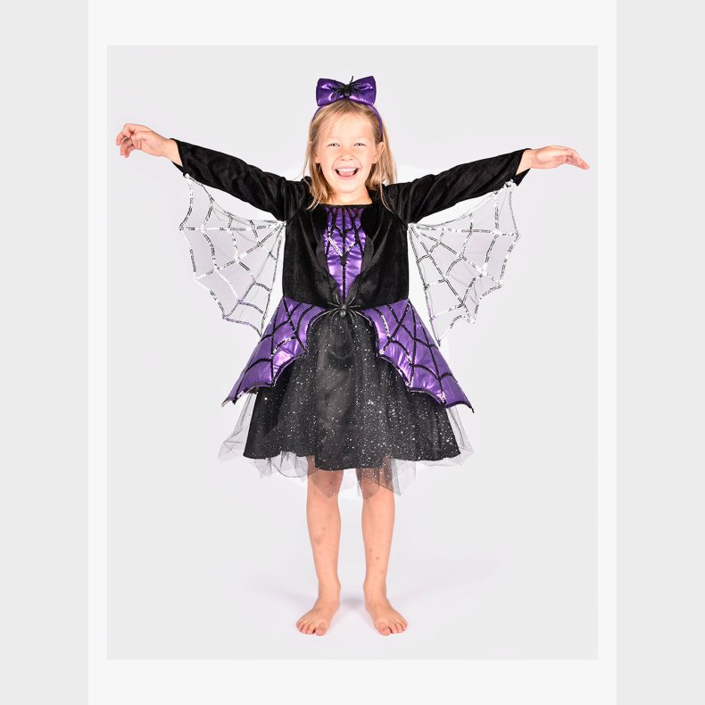 Den Goda Fen Edderkoppe-kjole med Hrbnd 110-116 cm