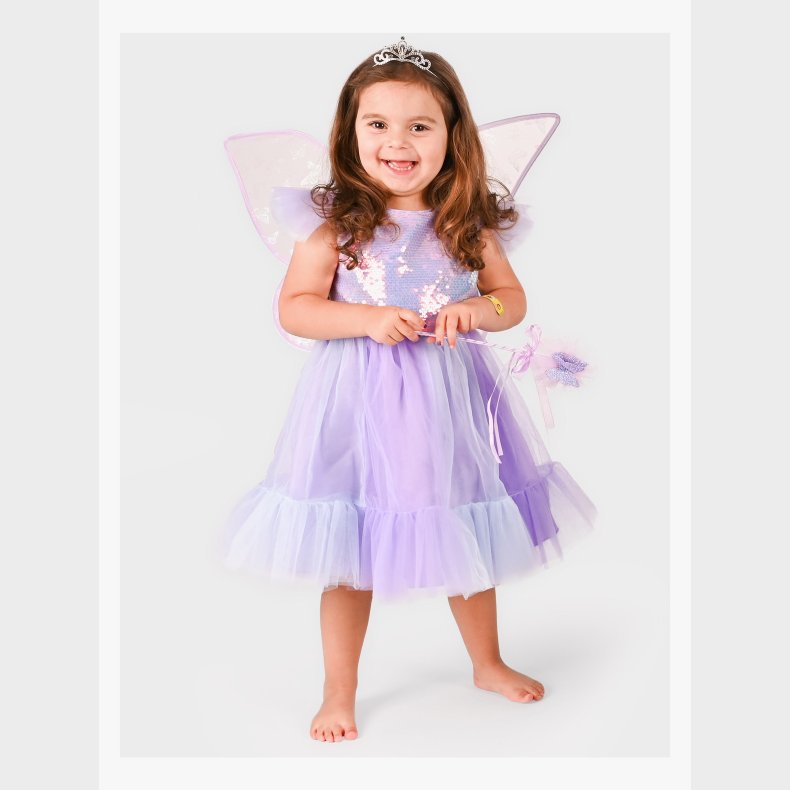 Den Goda Fen Kostume Sommerfugl med Tilbehr, Lilla, 110-116