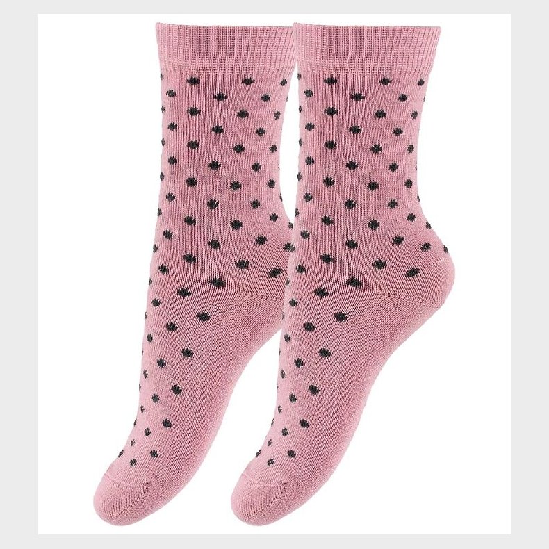 Fuzzies Str�mper - 2-Pak - Gl. Rosa m. Koksgr� Prikker