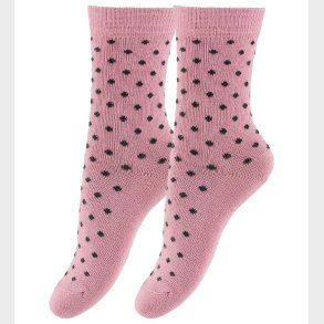 Fuzzies Str�mper - 2-Pak - Gl. Rosa m. Koksgr� Prikker