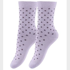 Fuzzies Str�mper - 2-Pak - Sart Lavendel m. Lilla Prikker
