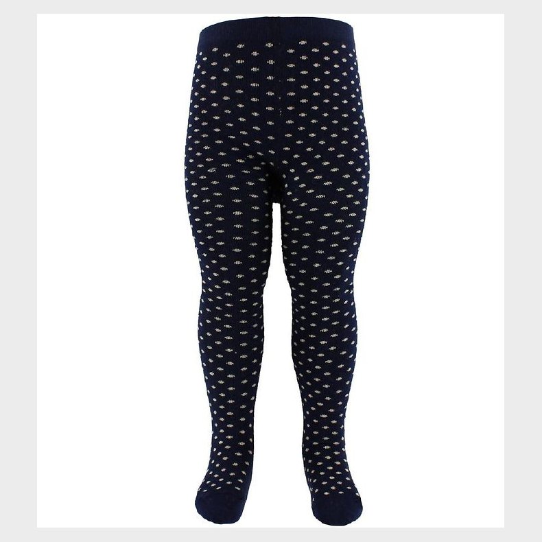 Fuzzies Str�mpebukser - Navy m. Beige Prikker