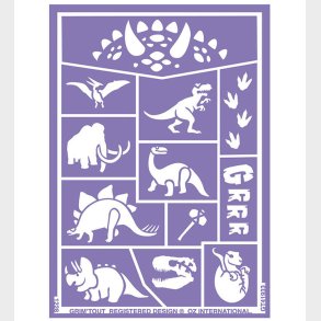 Grim Tout Stencil Til Ansigtsmaling - Dinosaurer