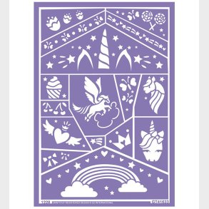 Grim Tout Stencil Til Ansigtsmaling - Enhj�rning