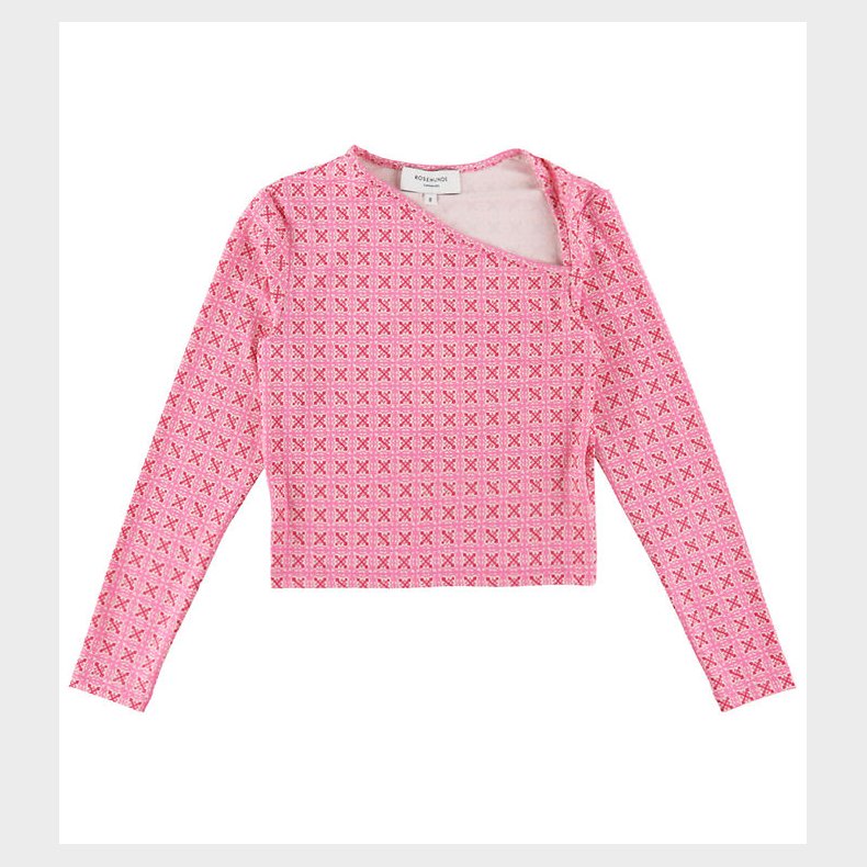 Rosemunde Bluse - Cropped - Pink Tile Print