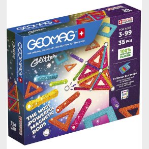 Geomag Magnetst - Glitter Panels Recycled - 35 Dele