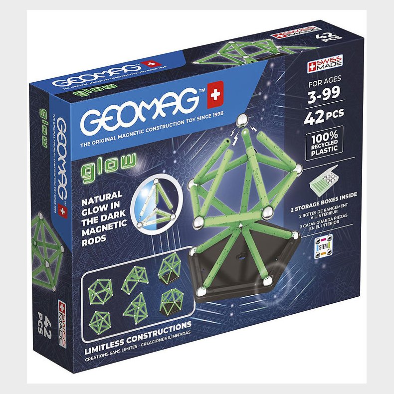 Geomag Magnetst - Glow Recycled - 42 Dele