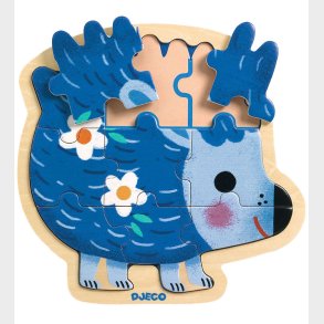 Djeco Puslespil - 9 Brikker - Tr - Pindsvin