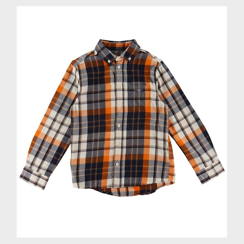 GANT Skjorte - Ternet - Shield - Cocoa Brown