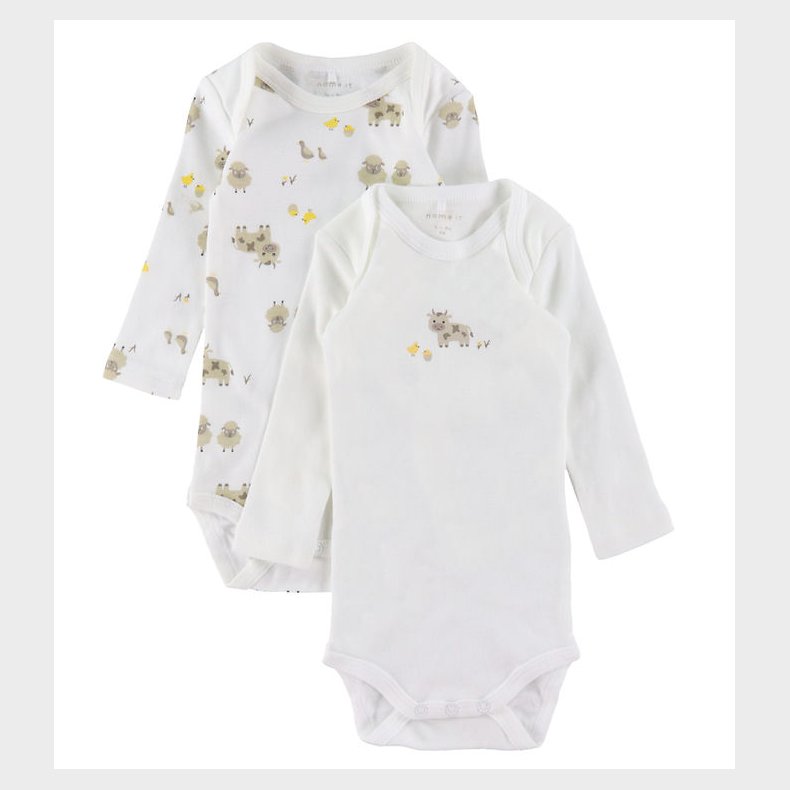 Name It Body l/ - Noos - NbnBody - 2-pak - Bright White/Farm An