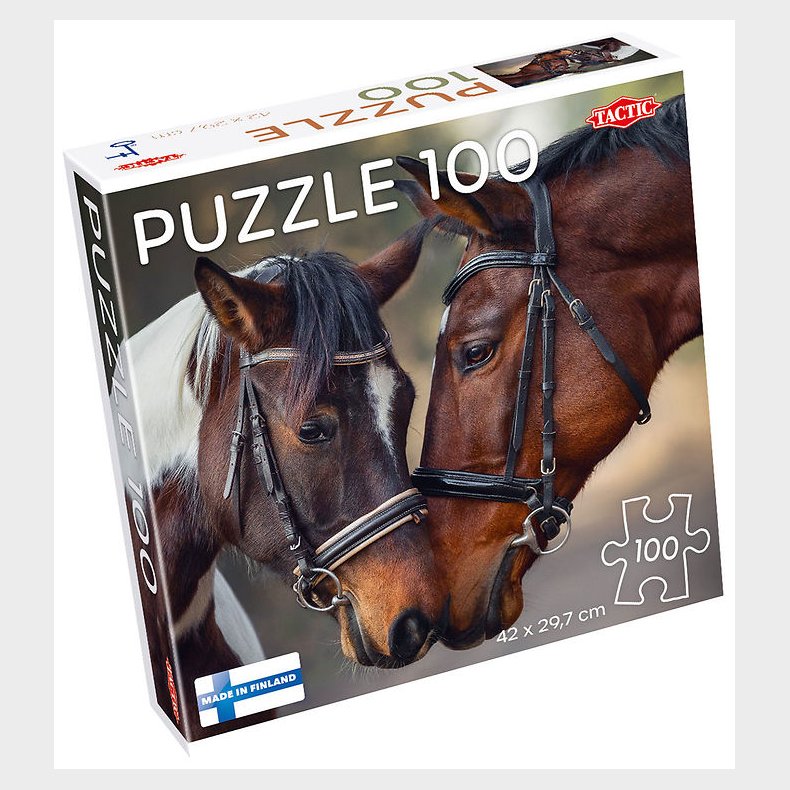 TACTIC Puslespil - Horses in Love - 100 Brikker