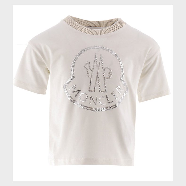 Moncler T-shirt - Off White/S�lv m. Logo
