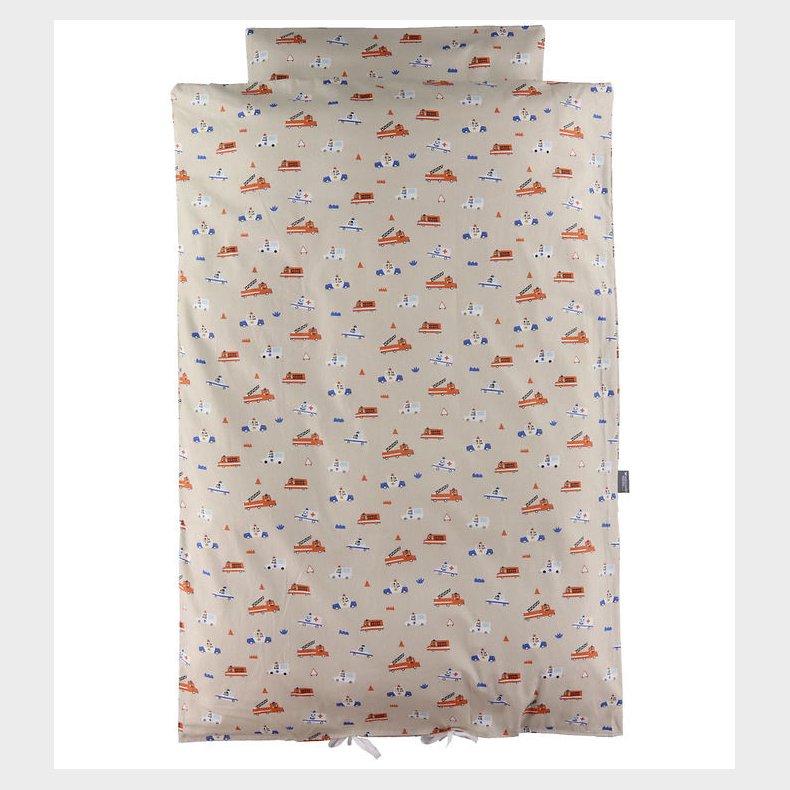 Nrgaard Madsens Sengetj - Baby - Sand m. Brandbiler