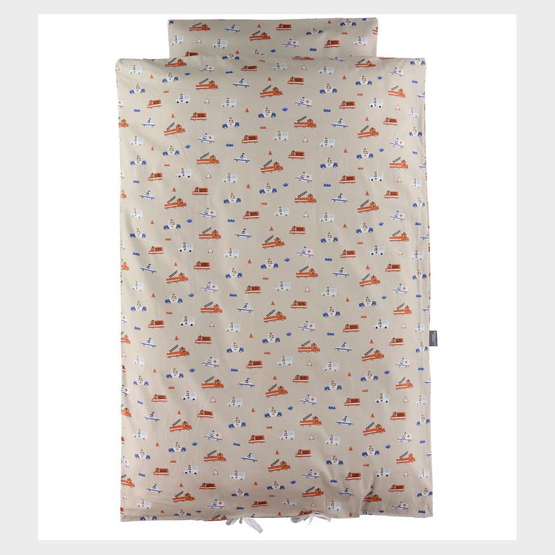 Nrgaard Madsens Sengetj - Junior - Sand m. Brandbiler