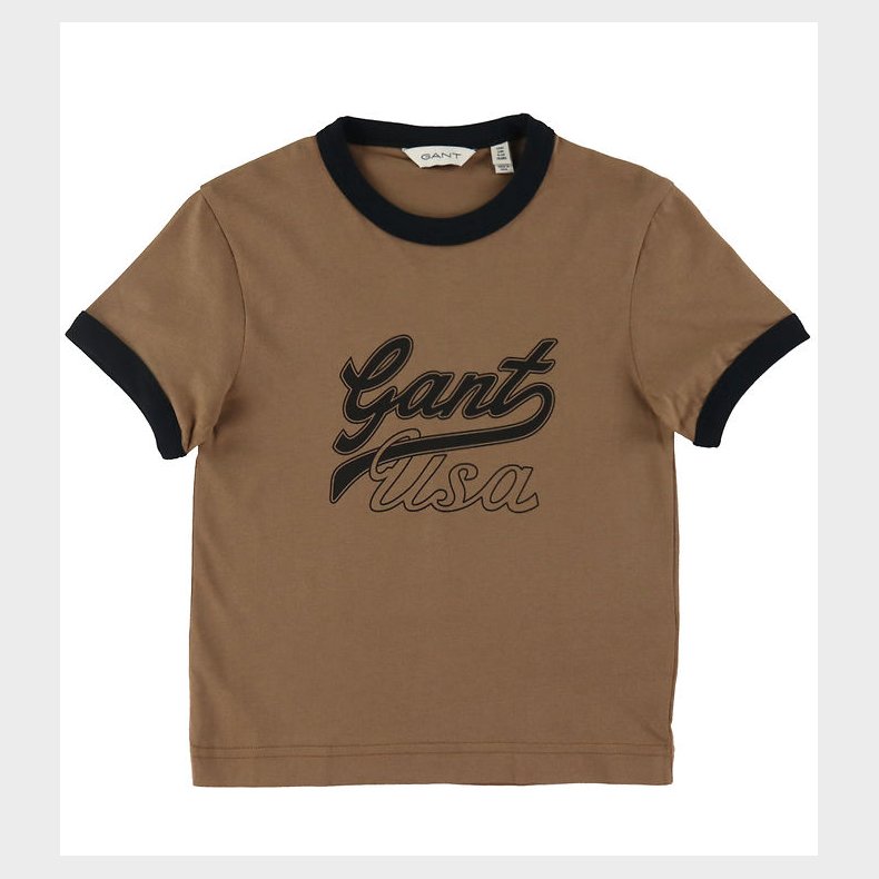 GANT T-shirt - Cropped - Cocoa Brown