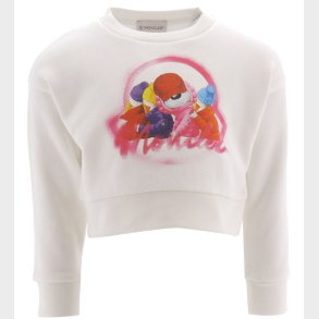 Moncler Sweatshirt - Cropped - Hvid m. Print