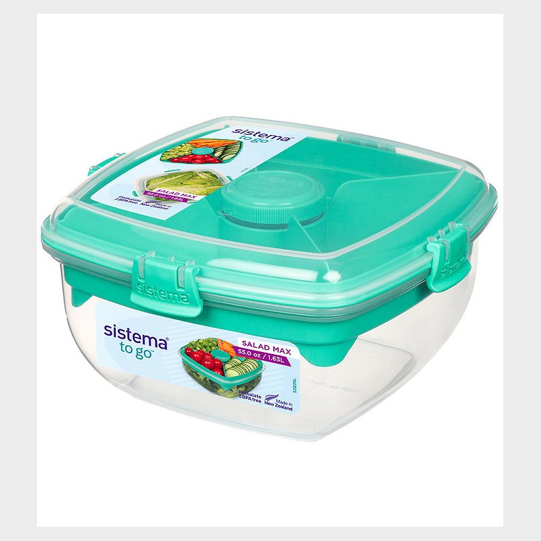Sistema Madkasse m. Tilbehr - Salad Max - 1,63 l - Turkis