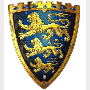 Liontouch Udkldning - Ridder-Skjold - Triple Lion - Bl/Gul