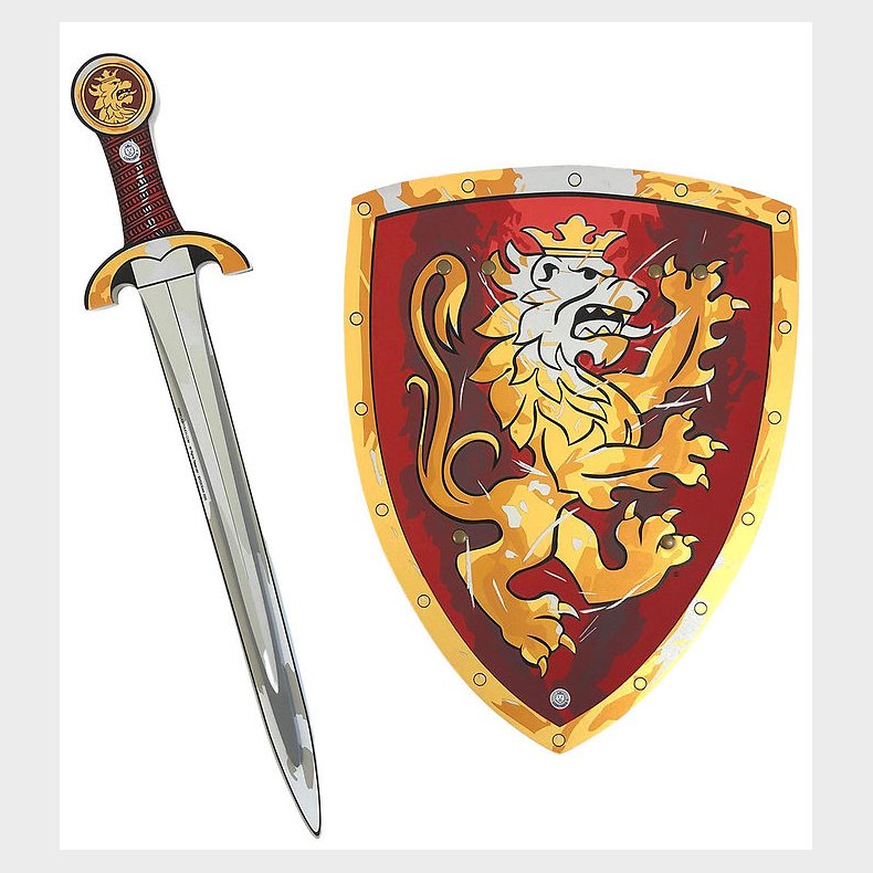 Liontouch Udkl�dning - Noble Knight-s�t - Sv�rd & Skjold - R�d