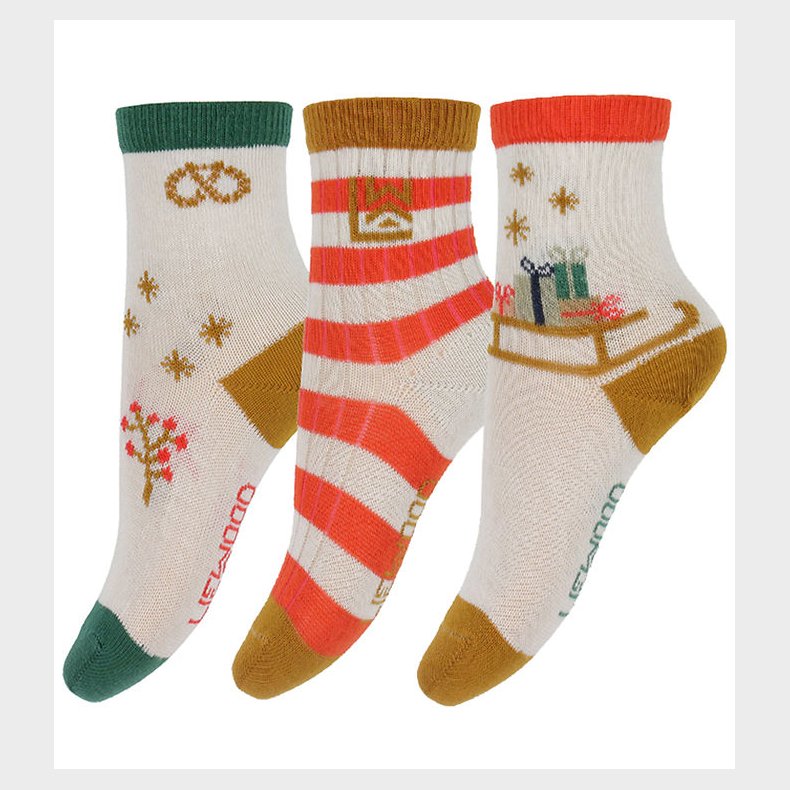 Liewood Strmper - Silas - 3-pak - Holiday Sandy Mix