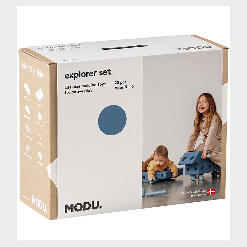 MODU Explorer St - 20 Dele - 55x40x20 cm - Deep Blue/Sky Blue