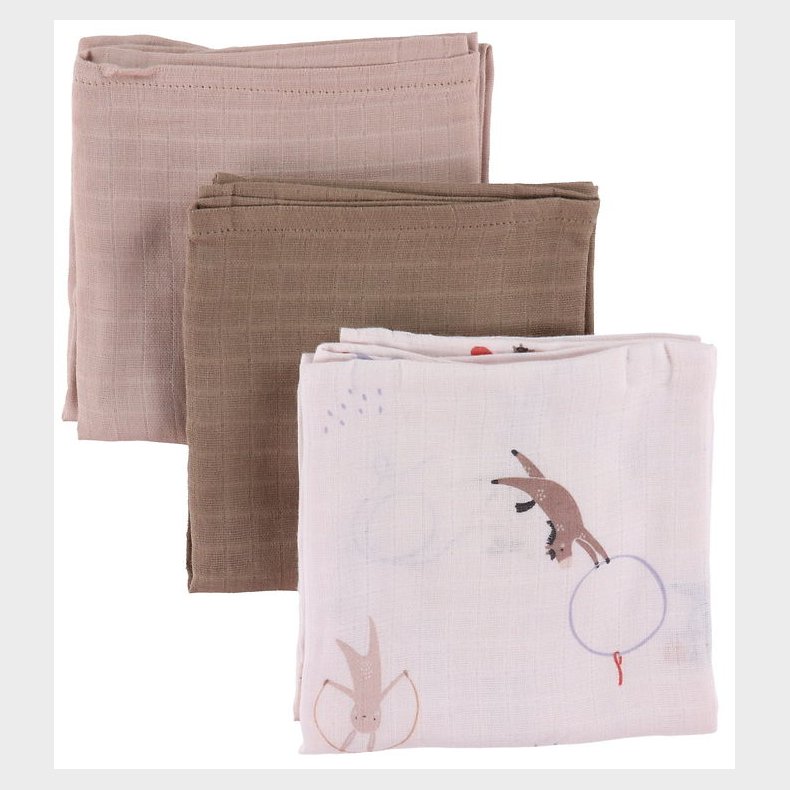 Sebra Stofbleer - 75x75 - 3-pak - Teeny Toes