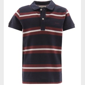 GANT Polo - Evening Blue m. Rd/Hvid