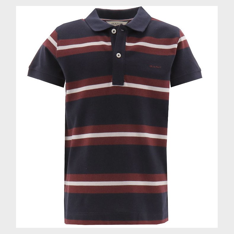 GANT Polo - Evening Blue m. Rd/Hvid