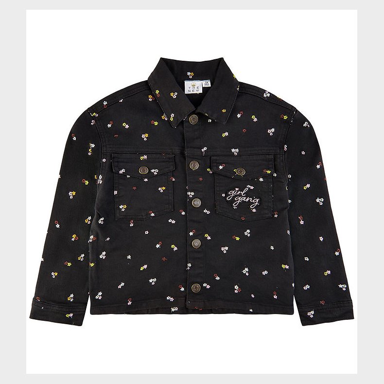 The New Overshirt - Denim - TnHellen - Phantom m. Blomster